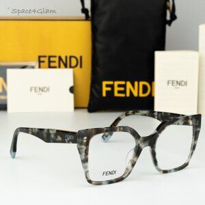 Fendi Women Eyeglasses Havana Cat Eye FE50002I FENDI WAY 056 NEW AUTHENTIC